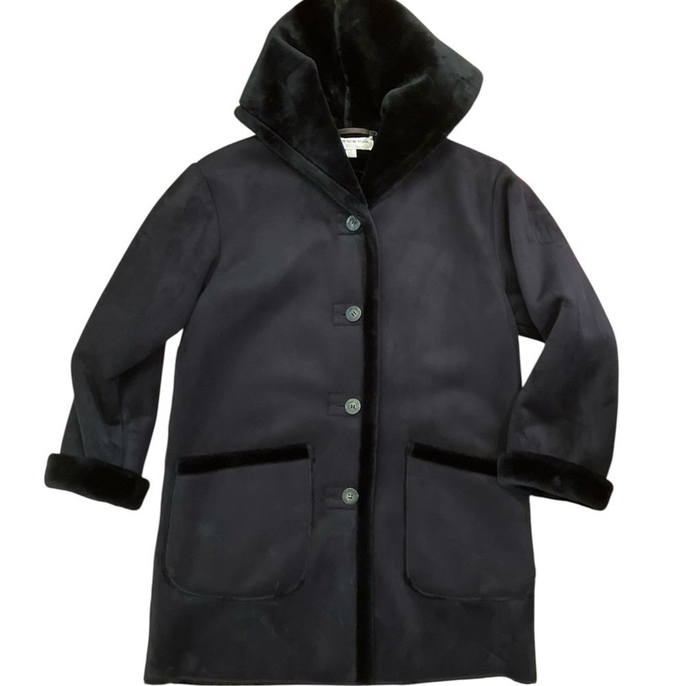Jones New York Small Faux Suede black coat